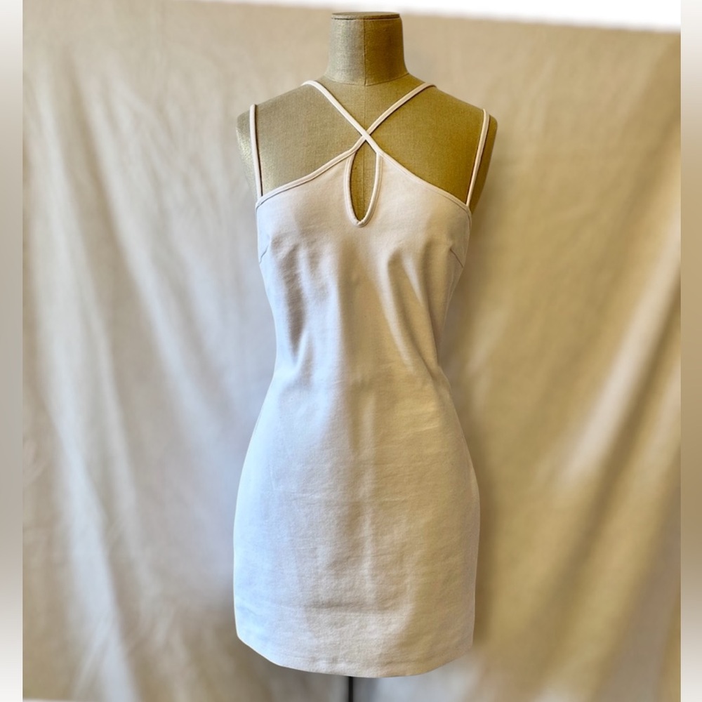 SUPER CUTE ZARA White Elastic Trim Short Dress